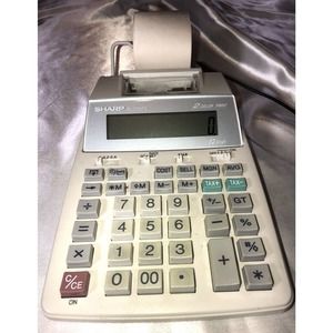 SHARP EL-1750P III 2 Color Print Calculator Adding Machine w/Cord & Roll Paper